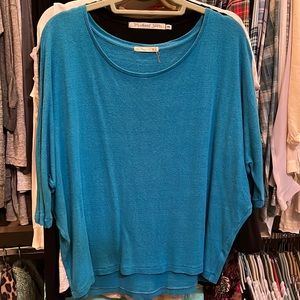 3/4 Sleeve Aqua Top from Alternative, Size M.